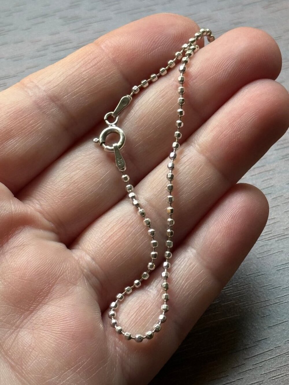 Feminine Italian Sterling Silver 925 Ball Bracelet